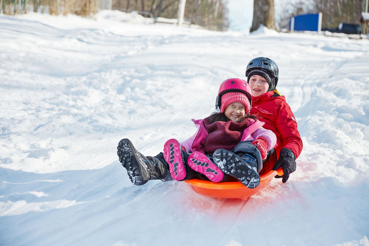 Torpedo Kids' 2-Person Lightweight Plastic Winter Snow Sled Toboggan