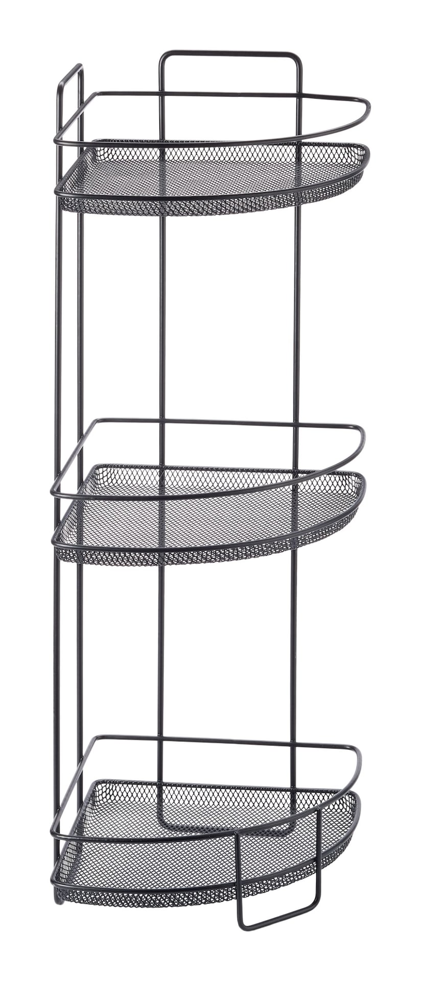 Type A 3-Tier Perforated Corner Storage Rack, Black