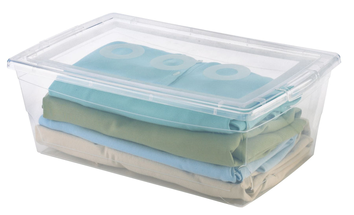 type A Clarity Transparent Storage Box with Lid, 9-L