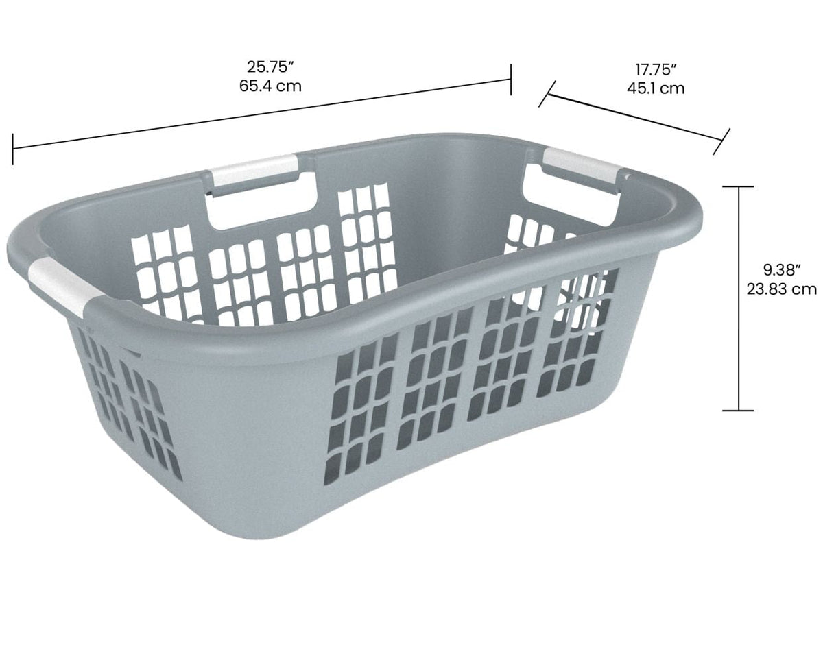 type A Hip Hugger Laundry Basket, 25.7 x 17.7 x 9.3-in, Grey