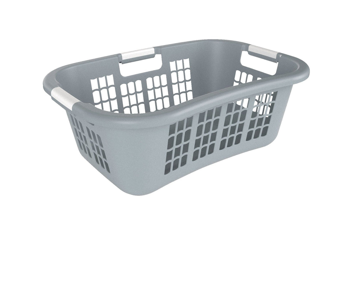 type A Hip Hugger Laundry Basket, 25.7 x 17.7 x 9.3-in, Grey