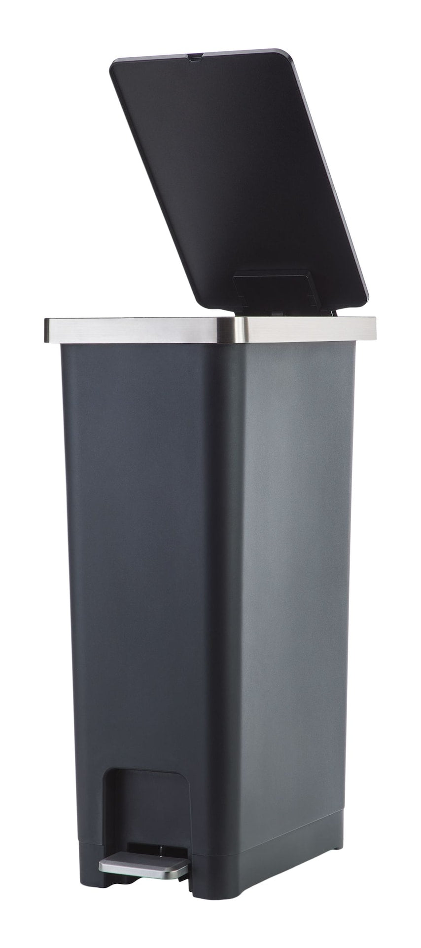type A Slim Black Resin Garbage Can, 45-L