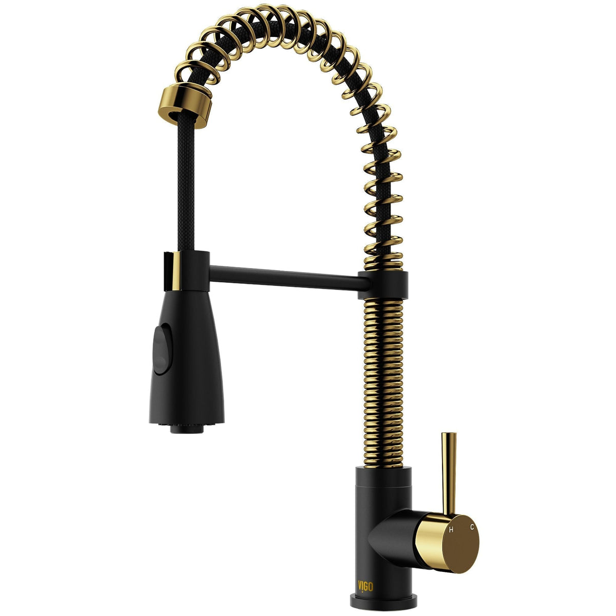 Brant 19-in Single-Handle Gold/Black Kitchen Faucet