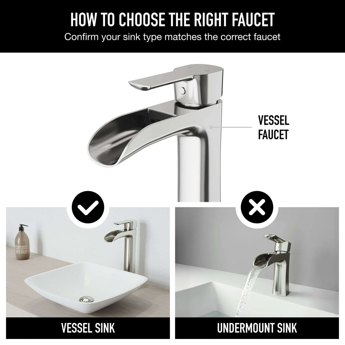 Niko Single Handle Vessel Sink Bathroom Faucet with Deck Plate, Brushed Nickel