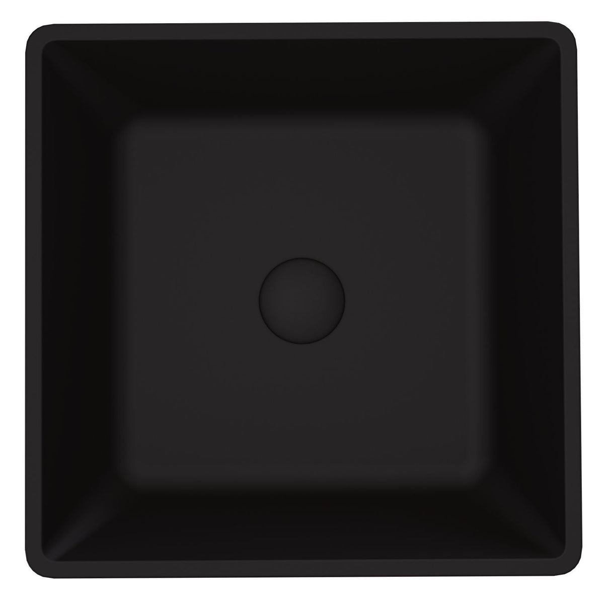 Roma Glass Square Vessel Bathroom Sink/Basin with Rounded Edges & Deep Bowl, Black