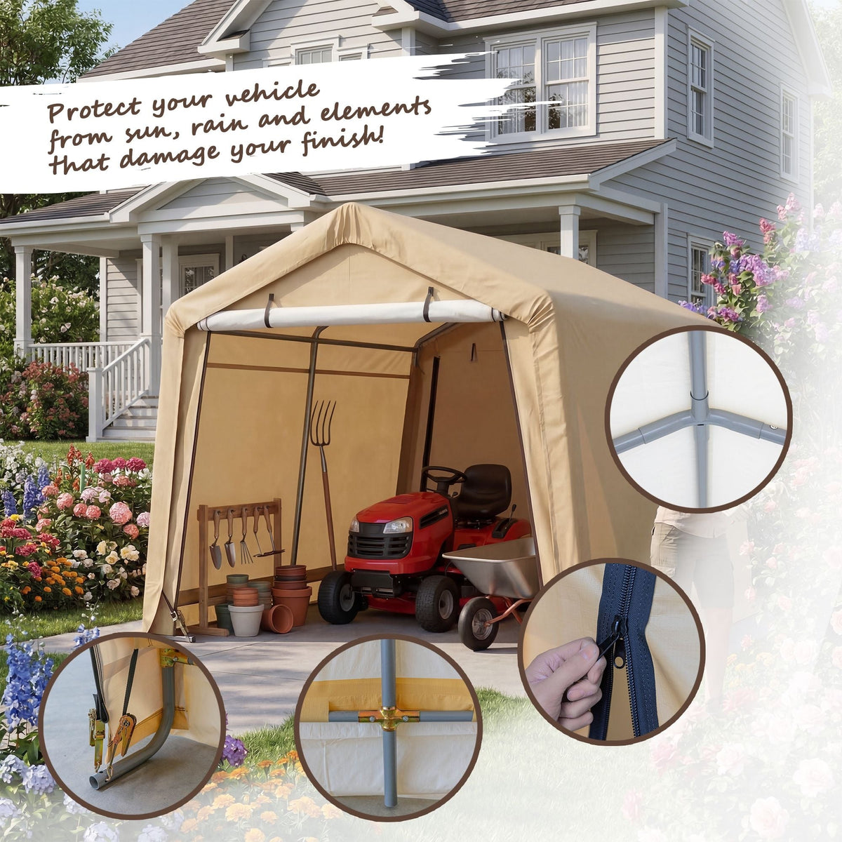 Weatherfast Waterproof Storage Shed with UV Protection, 10 x 10 x 8-ft