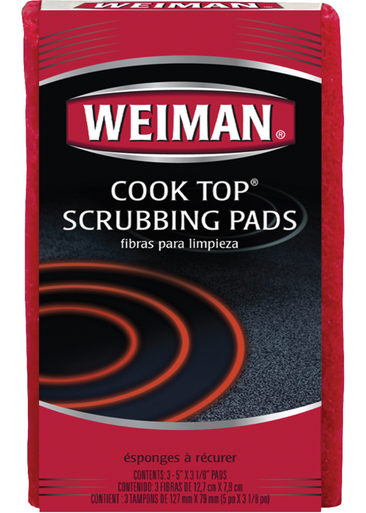 No Scratch Cooktop Scrubbing Pads for Ceramic and Glass Ranges, 3-pk