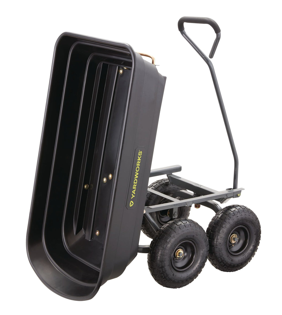 Poly Tray 4-Wheel Garden/Yard Cart, 600-lb