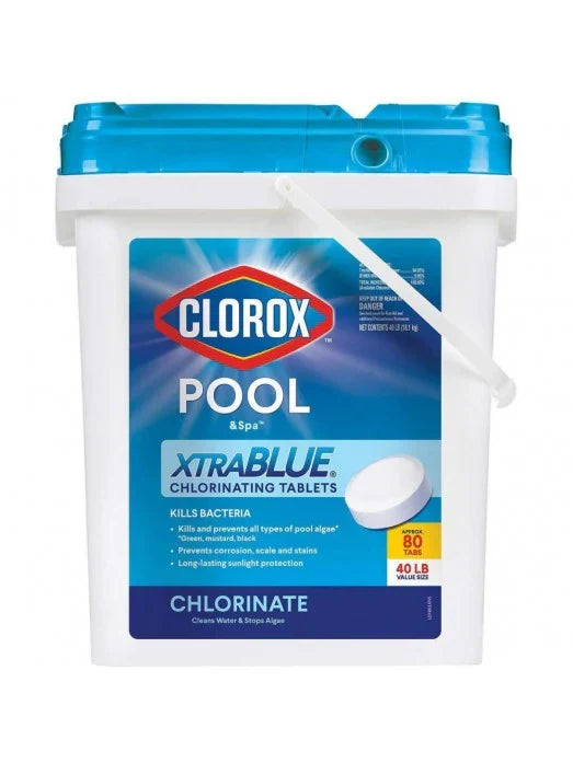 Xtra Blue 40 Pound 80 Tab Pool and Spa 3 Inch Long Lasting Chlorinating Tablets A4159