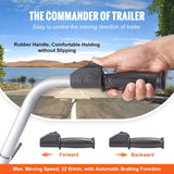 Electric trailer car, with a towing force of 5000 pounds, equipped with a 12-volt 350-watt trailer control wheel that can move at a speed of 22 feet per minute, featuring an adjustable height range from 12 inches to 24.8 inches, and equipped with 8-i