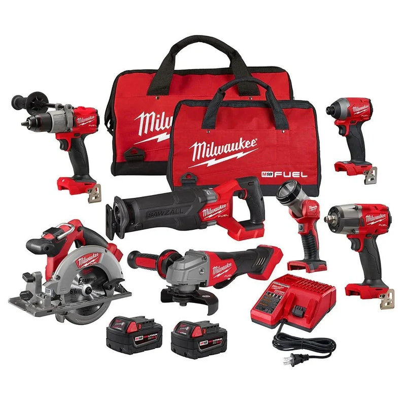 18V M18 Lithium-Ion Brushless Cordless 7-Tool Combo Kit 5.0 Ah I9966