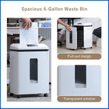 Professional Commercial Paper Shredder: P-7 Security Super Micro-Cut 1x1.7mm 7 Sheets/CDs/Cards/Staples 6-Gal Bin Heavy Duty for Home/Office/Industrial/Business Use-Confidential Documents