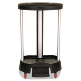 Administrative series floor-standing clothing storage basket / laundry basket, with front locking casters, capacity 30 gallons, black, without handle cover, suitable for hospitals / medical laboratories / commercial premises