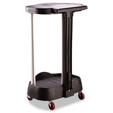 Administrative series floor-standing clothing storage basket / laundry basket, with front locking casters, capacity 30 gallons, black, without handle cover, suitable for hospitals / medical laboratories / commercial premises