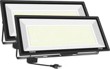500W LED Flood Light Outdoor 2 Pack, 2000W Equivalent FloodLight with Plug, Super Bright 55000LM 5000K Daylight White IP66 Waterproof Commercial Lighting for Sports Fields,Courts,Arena,Stadium