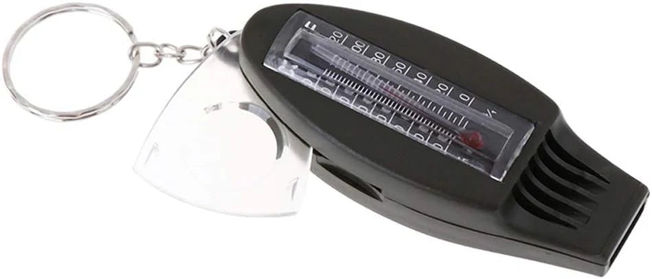Multifunctional 4 In1 Compass Thermometer Whistle Magnifier for Traveling Camping Hiking Climbing Outdoor Sports