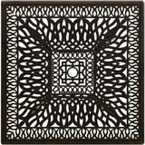 Bronze terrace table, made of cast aluminum, suitable for outdoor use, square design, stable and durable, with dimensions of 35.4 inches × 35.4 inches × 28.7 inches, equipped with umbrella holes, requires assembly.
