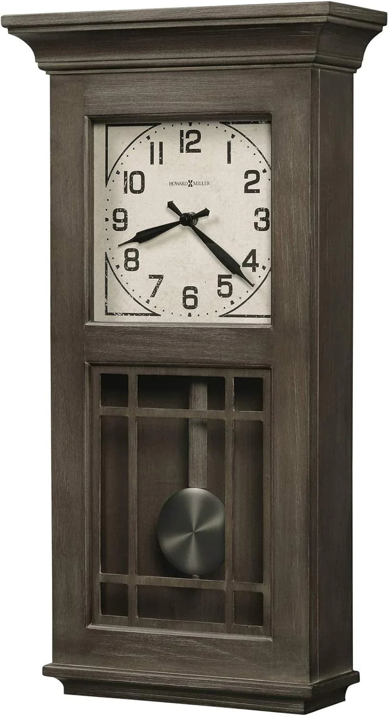 Wall clock - Vintage Bohemian lacquer design, natural recycled wood style, retro home decoration, quartz single-beat pendulum mechanism, automatic night-time bell-silencing function Y3760