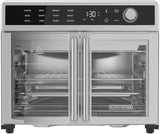 Fryer Toaster Oven Combo, 12 in 1 Countertop Convection Oven Cooks Food Fast, Fits a Whole Pizza or 6 Toast Slices, French Doors with Stainless Steel Finish