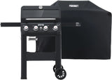 Grills 4-Burner Liquid Propane Gas Grill, Silver Stainless Steel Grill Outdoor Patio Garden Barbecue Grill with Clearview Lid and One Foldable Shelf, Mesa400MF