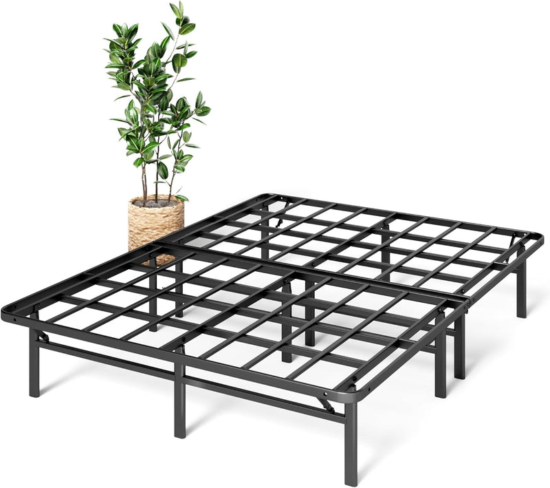 Queen Bed Frame - 14 in SmartBase Elite Metal Bed Frame with Steel Slat Support, Box Spring Replacement, Tool-Free Assembly - Super Heavy Duty Platform Bed Frame with Underbed Storage Space, Queen Size R4108