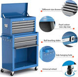 Tool Chest 8-Drawer | 42'' Large Rolling Tool Chest with Wheels | Detachable Top Metal Tool Box | Garage Storage Cabinet for Repair Room,storage area | Rolling Tool Box with Hooks,Liners,Tray Divider