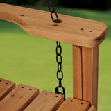 55" Cedar Wood Farmhouse Outdoor Porch Swing Bench with Two-Person Seating, Durable Hanging Chains, Water-Resistant, Heavy-Duty 600 Lbs Weight Capacity for Patio, Deck, Garden