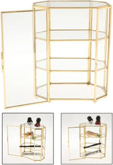 3-Tier Jewelry Box Glass Makeup Organizer Jewelry Box Multifunction Display Case for Dressing Table Decoration Storage
