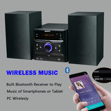 Wireless Stereo System, CD Player, Wireless Streaming, MP3, USB, Audio in, FM Radio, 30W, Micro Sound System