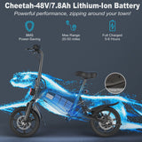 ANCHEER Peak 500W Electric Bike for Adults, Foldable Electric Bikes with 48V 374Wh Battery, 14 in Electric Bicycle for Men Women, LCD Digital...