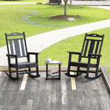 Outdoor Rocking Chairs Set of 2, HDPE All Weather Resistant Rocking Chair for Porch, Oversized Patio Rocker Chair for Adult, Outdoor Rockers for Garden Lawn