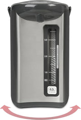 Water heater and hot water dispenser, capacity 135 ounces, stainless steel gray