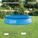 28167EH Easy Set Inflatable Swimming Pool Set: 15ft x 48in – Includes 1000 GPH Cartridge Filter Pump – Removable Ladder – Pool Cover – Ground Cloth