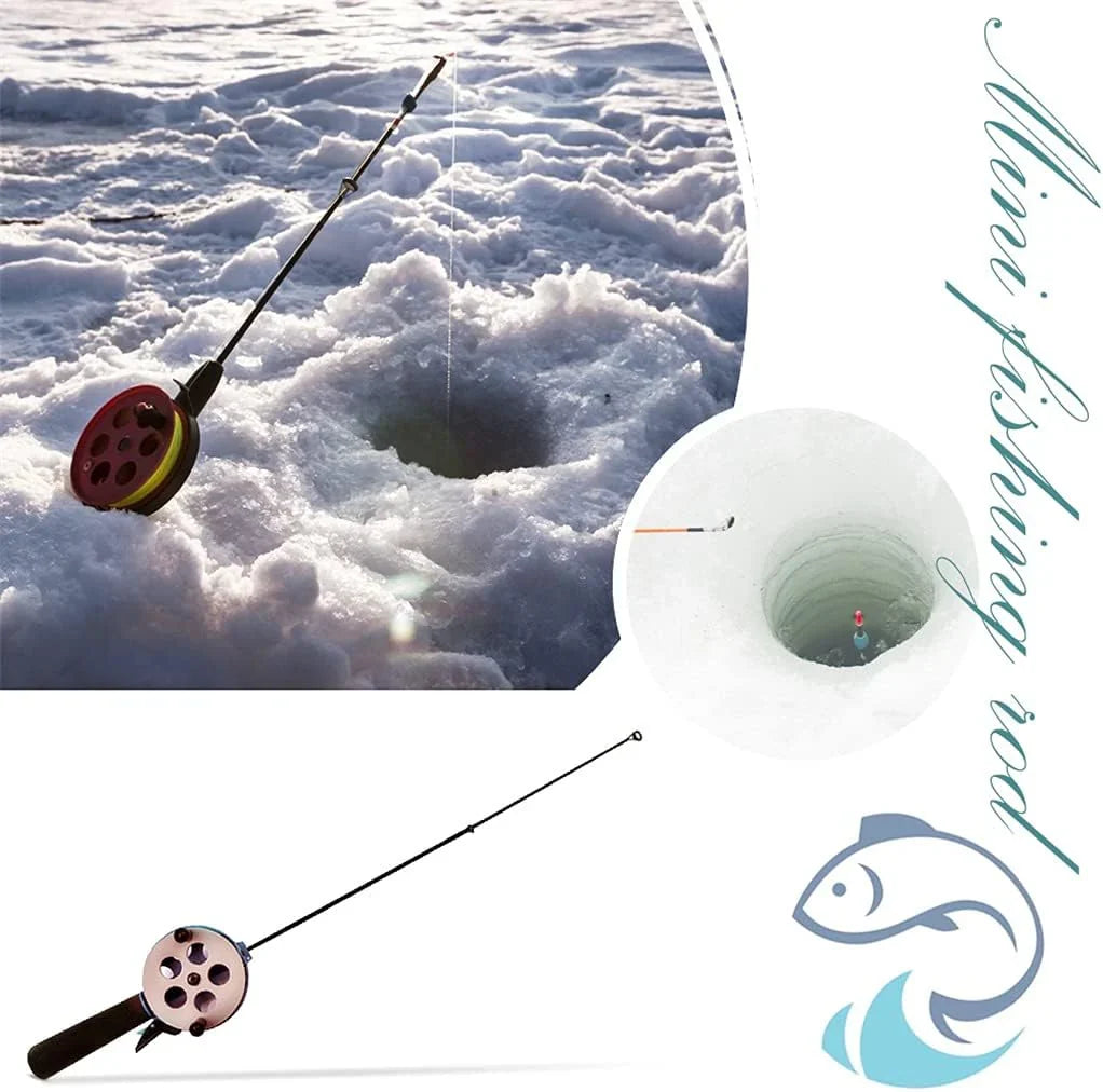 Ponds Pole Outdoor Sport Fishing Winter Ice Fishing Rod Mini Accessories for Outdoor Fishing Portable Supply (Size: 52CM)