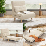 A three-in-one sleeping chair-bed, convertible chair-bed sofa, a lounge chair with adjustable backrest, suitable for apartments/bedrooms/offices, dark gray.