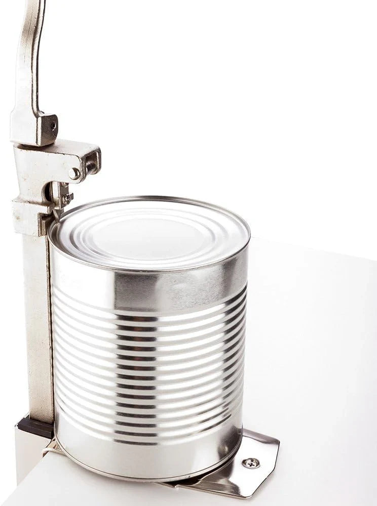 18-inch commercial can opener, 1 heavy-duty industrial can opener - with a fixed base design, ergonomic handle, can opener that can be fixed on the tabletop, built-in blade, suitable for opening food cans.