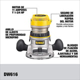 Router, Fixed Base, 1-3/4-HP (DW616), Yellow