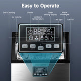 Commercial Ice Maker Machine, 100lbs/24H Stainless Steel Under Counter ice Machine with 33lbs Ice Storage Capacity, Freestanding Ice Maker.