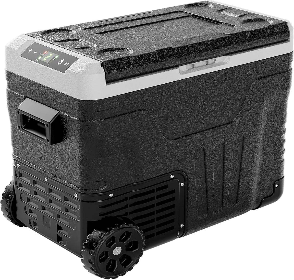 EUHOMY 12 Volt Refrigerator, 37QT(35L) Electric Cooler, Portable Freezer 12V/24V DC 110-240V AC, 12V Fridge -4--~68--, 12V Cooler with Wheels & 2 Baskets for Travel, Truck, Boat, Camping