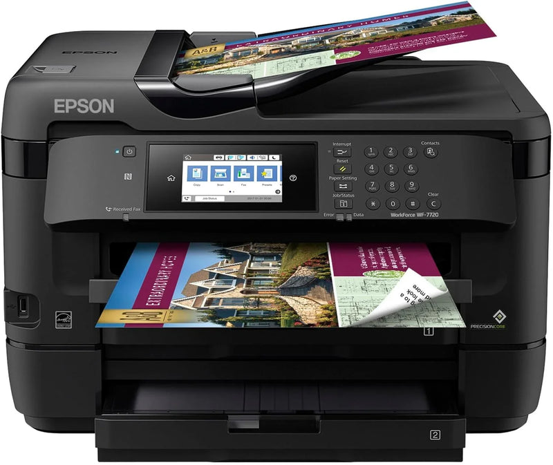 Wireless wide-format color inkjet printer, featuring functions of copying, scanning, faxing, wireless connection and Ethernet. R8498