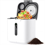 4L Electric Composter for Kitchen, Compost Bin for Countertop with Auto-Cleaning/Odor-Free/LED Display, Turn Kitchen Waste to Dry Compost Fertilizer, Indoor/Outdoor Compost Machine. Whites4