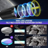 Telescope, Telescope for Adults High Powered Professional, 90mm Aperture 800mm Refractor Telescopes for Astronomy Beginners Fully Multi-Coated with AZ Mount Tripod & Phone Adapter & Carry Bag