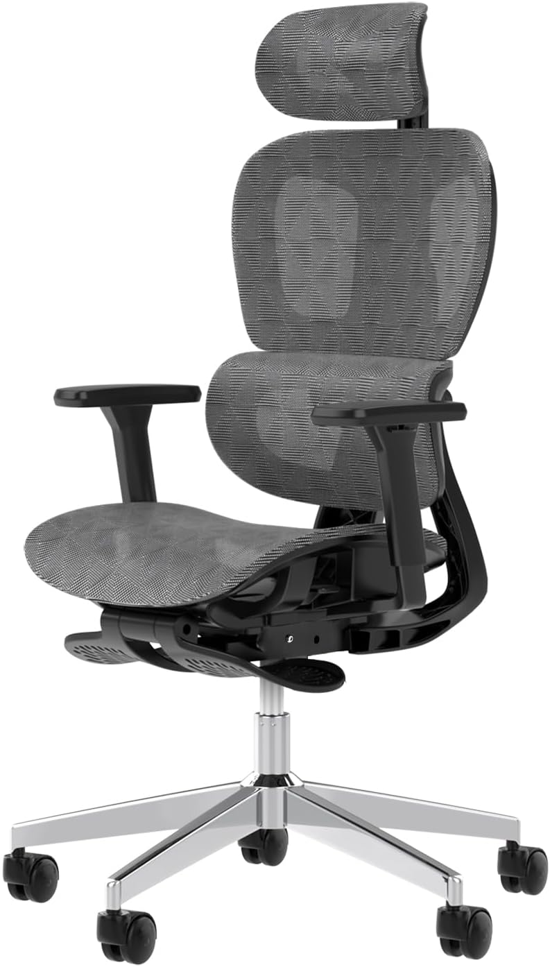 Ergonomic Mesh Office Chair with 3D Adjustable Armrest,Plastic Frame High Back Desk Computer Chair Ergo3d Ergonomic Office Chair with Wheels for Home & Office Black