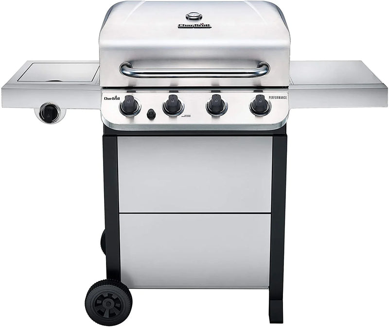 Char-Broil 463377319 Performance 4-Burner Cart Style Liquid Propane Gas Grill, Stainless Steel H9885