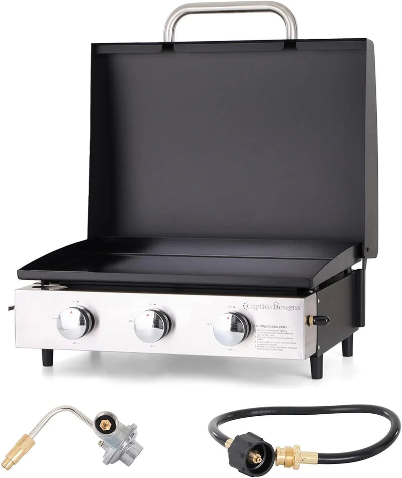 Burner Gas grill with side burner and enameled cast iron grille 42,000BTU outdoor cooking stainless steel propane grill Garden grill E6350