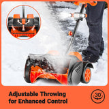 Cordless Snow Shovel with Wheels, 48V | 16-Inch | 4-Ah Brushless Cordless Snow Blower, Battery Snow Blower with Directional Plate & LED Lights (2 * 24V Battery & Dual Quick Charger Included)