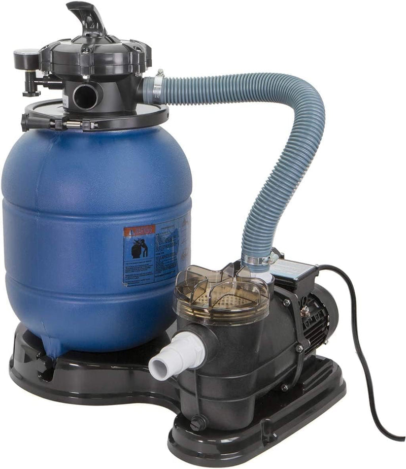 13-inch sand filter, 0.75 horsepower, swimming pool pump, 2400 gallons per hour, suitable for outdoor swimming pool package, multi-interface valve, maximum capacity 10000 gallons, 1-1/4 inch NPT interface Y2068