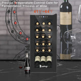 Zimtown 1.8Cu.Ft 18Bottle Compressor Wine Cooler Refrigerator Freestanding Compact Mini Wine Fridge