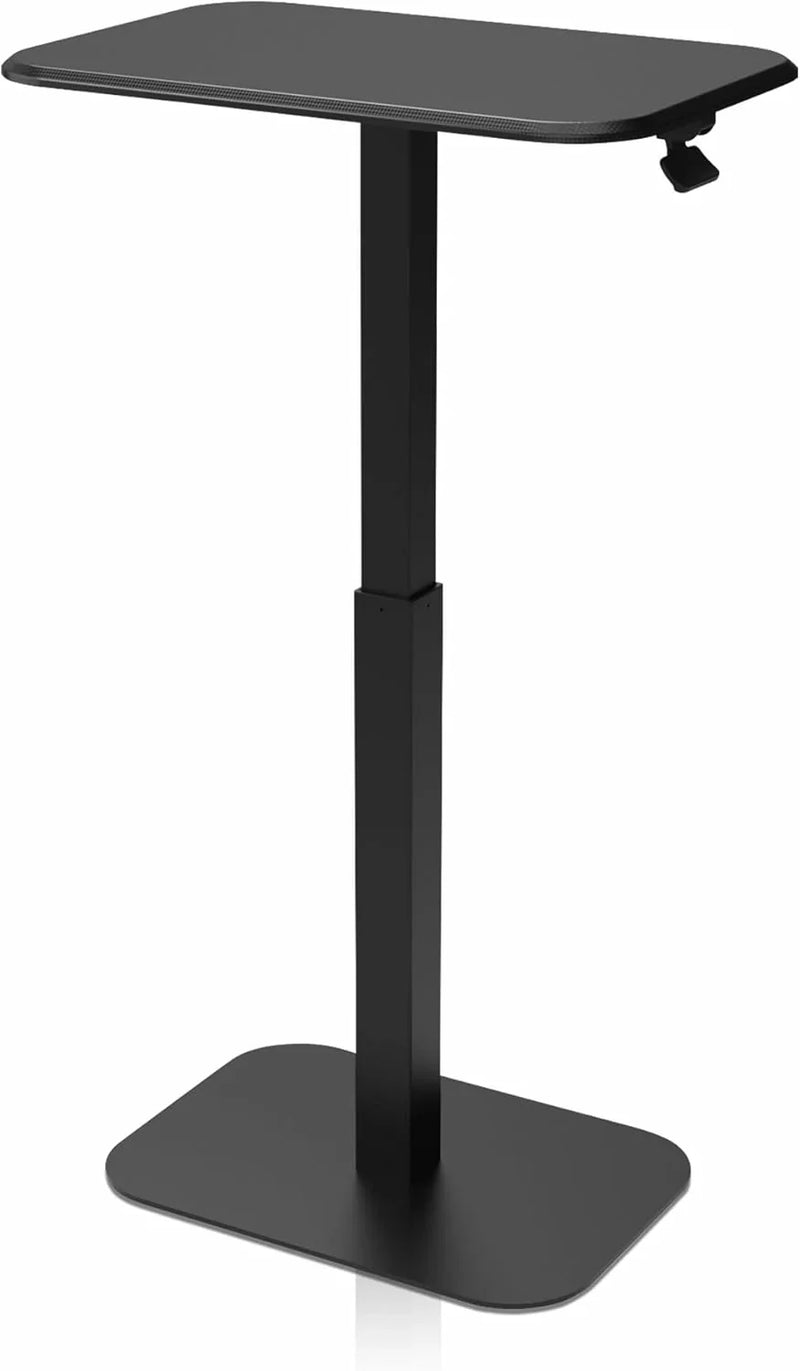 Adjustable height side table, a versatile decorative item suitable for both home and office settings. It features precise engineering for effortless height adjustment, ensuring excellent stability (white base and carbon fiber tabletop) J8674