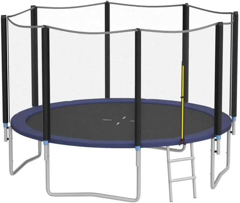 8 feet, 10 feet, 12 feet, 14 feet, 15 feet, 16 feet children's and adult trampolines. Certified by ASTM with netting. Made of thick steel plates, durable, suitable for outdoor large-scale leisure trampolines in various weather conditions, equipped wi Q886